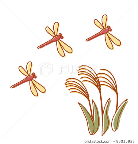 秋天可愛的一點紅蜻蜓和蒲葦 秋天可愛的一點紅蜻蜓和蒲葦 93033985