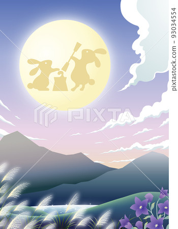 Mid-Autumn Moon Full Moon Moon Viewing Pampas Grass Kikyo 93034554