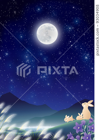 Mid-Autumn Moon Juugoya Moon Viewing Rabbit Family 93034908
