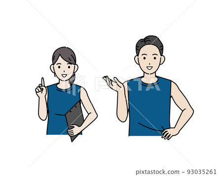 提供建議體育教練教練員男女插圖 提供建議體育教練教練員男女插圖 93035261