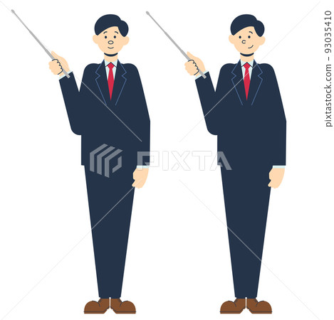 A businessman guiding A businessman guiding 93035410