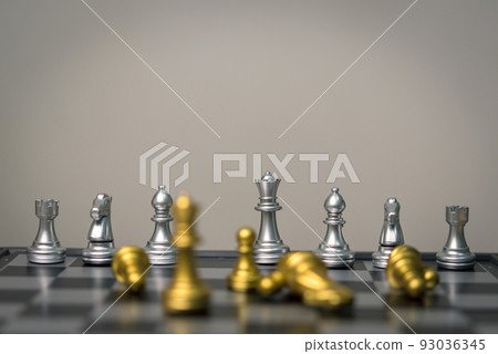 chess game stand on chessboard.Business strategy teamwork success investment concept. 93036345