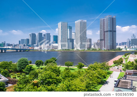 "Tokyo" Scenery of the tower apartment in Harumi, Tokyo Bay Area 93036590