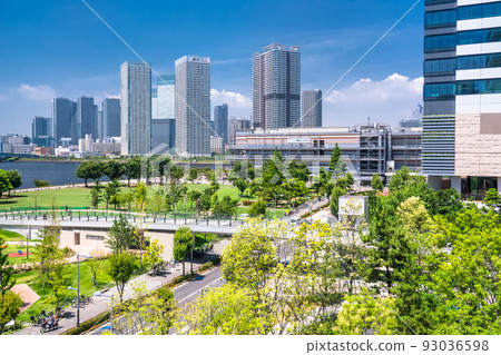 "Tokyo" Scenery of the tower apartment in Harumi, Tokyo Bay Area 93036598