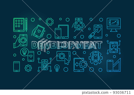 Development vector colorful outline horizontal illustration Development vector colorful outline horizontal illustration 93036711