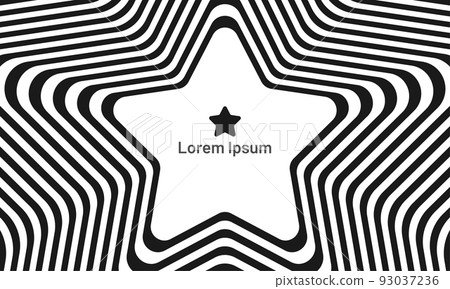 Abstract frame in the form of a star from black and white lines. Optical illusion on a white background. Abstract frame in the form of a star from black and white lines. Optical illusion on a white background. 93037236