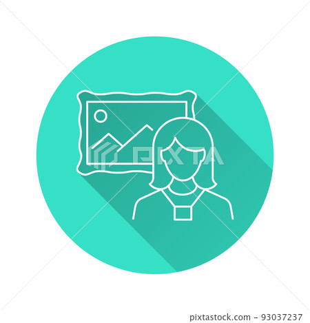 Art gallery icon with long shadow for graphic and web design. Art gallery icon with long shadow for graphic and web design. 93037237