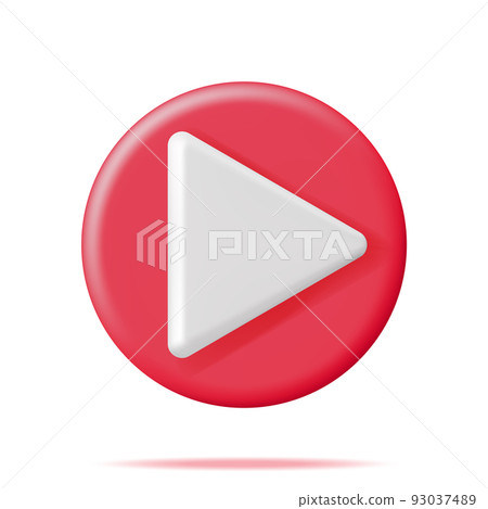 3D Play Button Isolated - Stock Illustration [93037489] - PIXTA