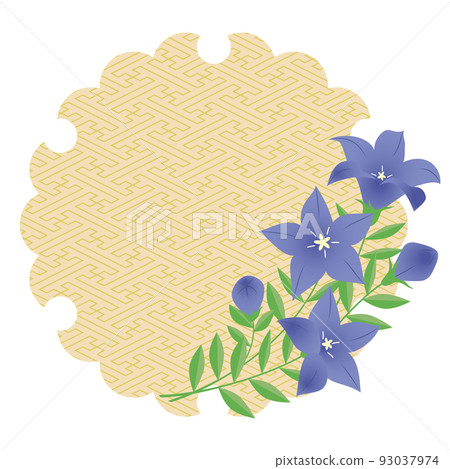 Snow crest and bellflower frame Snow crest and bellflower frame 93037974