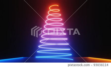 Abstract colorful neon glowing light background. Speed light illuminated. Florescent on the dark scene. Curvy moving line shape. 3D render. Abstract colorful neon glowing light background. Speed light illuminated. Florescent on the dark scene. Curvy moving line shape. 3D render. 93038114