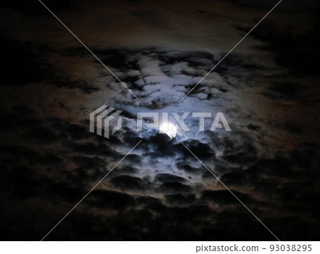 hazy moon with clouds hazy moon with clouds 93038295