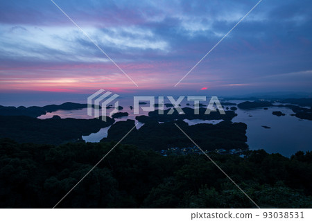 秋天九十九島天海峰的落日景色 93038531