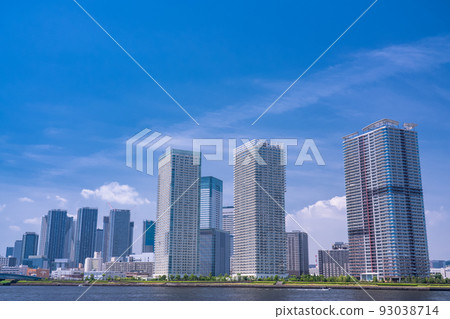 "Tokyo" Scenery of the tower apartment in Harumi, Tokyo Bay Area 93038714