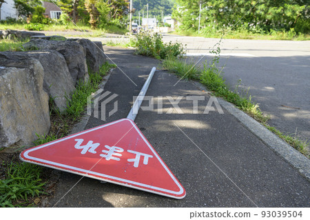 掉落的路標（因狗尿引起的腐蝕事故） 93039504