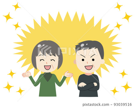 快樂和微笑的老年人的插圖 93039516