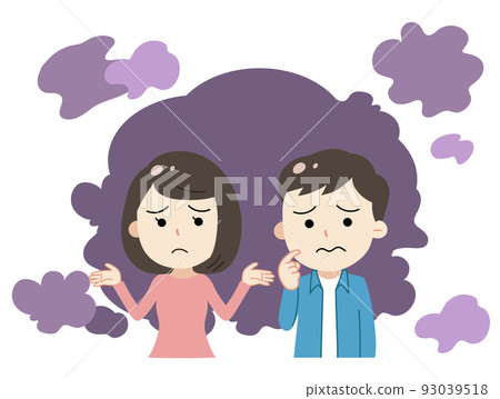 擔心，擔心和......的男人和女人的插圖 93039518