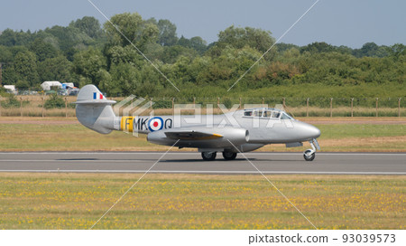 Royal Air Force Meteor T7 jet trainer landing Royal Air Force Meteor T7 jet trainer landing 93039573