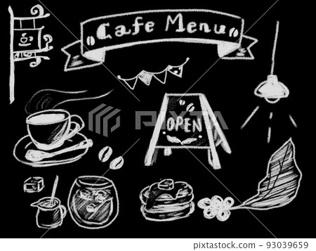 黑板粉筆藝術風格咖啡館 93039659
