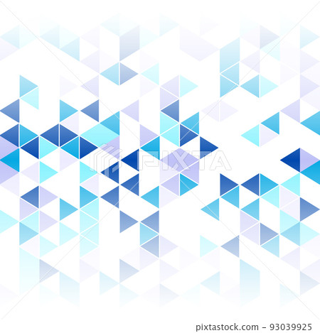 Abstract geometric background of blue triangles. Design template for brochure, cover, banner, poster, flyer. 93039925