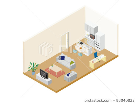 Isometric_Illustration 的獨戶生活餐廳廚房 93040822