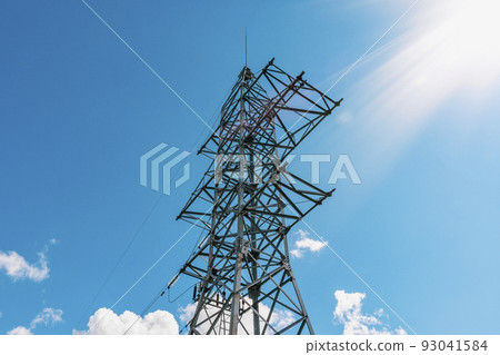 High voltage tower low angle view High voltage tower low angle view 93041584