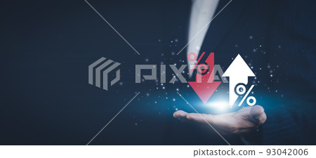 Concept Discount and sale hologram Commission, Businessman on blurred background holding hand % discount, commission and represented by percentage signs, symbol of a percentage and business background Concept Discount and sale hologram Commission, Businessman on blurred background holding hand % discount, commission and represented by percentage signs, symbol of a percentage and business background 93042006