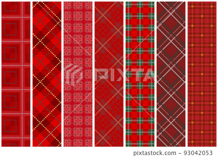 Plaid pattern red / red variation illustration 93042053