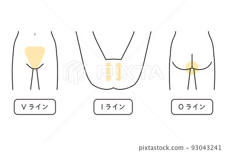 Female hair removal illustration VIO 93043241