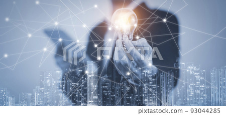 Creativity in the hands of business people idea concept, Businessman holding glowing light bulb with drawing brain and connection line, creative thinking ideas and innovation technology and creativity Creativity in the hands of business people idea concept, Businessman holding glowing light bulb with drawing brain and connection line, creative thinking ideas and innovation technology and creativity 93044285