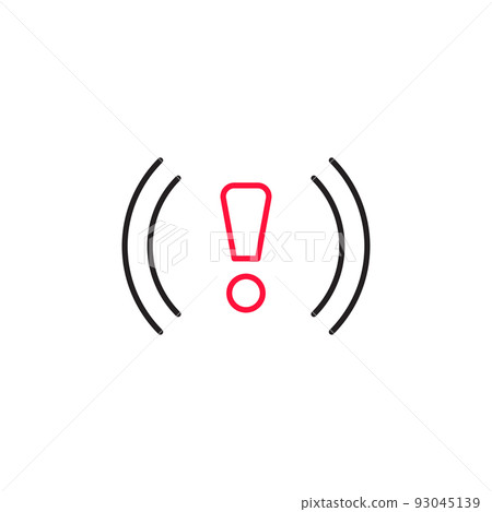 Alert, risk sign line icon. Caution, warning, exclamation mark thin editable line stroke icon. Alert information, accident notification 93045139
