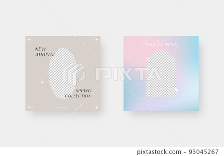 Minimalist fashion social media post. Trendy editable social media post template. Vector illustration. 93045267