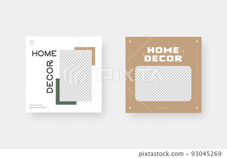 Minimalist fashion social media post. Trendy editable social media post template. Vector illustration. 93045269