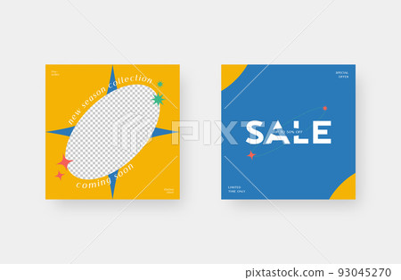 Minimalist fashion social media post. Trendy editable social media post template. Vector illustration. 93045270
