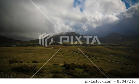 Cloudy Landscape of Mavrovo national park with mountain, FYR Macedonia 93047216