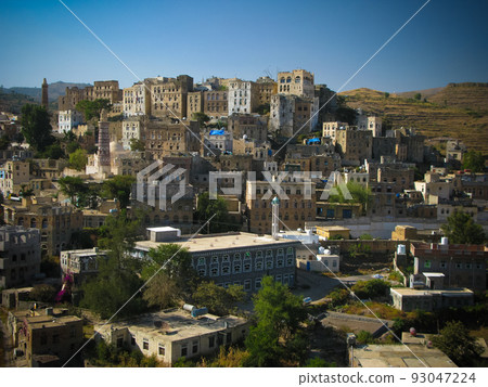 View to Jibla old city and former synagogue, Yemen 93047224