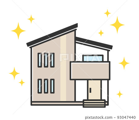 Illustration of a shiny house with new construction and renovation 93047440