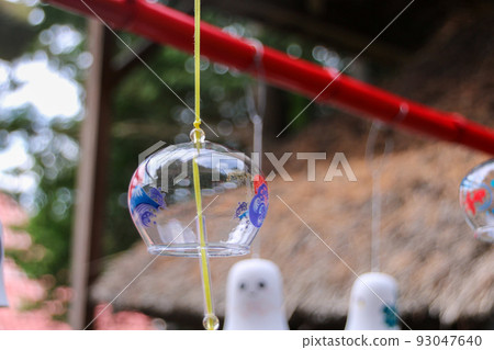 A shrine decorated with wind chimes A shrine decorated with wind chimes 93047640