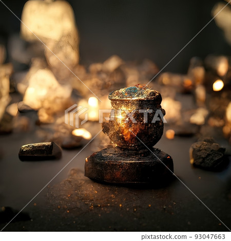 Digital art of ancient god artifact Digital art of ancient god artifact 93047663