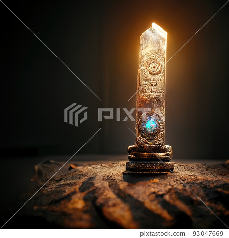 Digital art of ancient god artifact Digital art of ancient god artifact 93047669