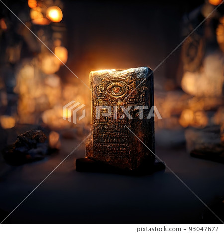 Digital art of ancient god artifact Digital art of ancient god artifact 93047672