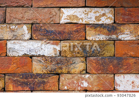 colorful brownish and white decorative bricks flat wall texture and background colorful brownish and white decorative bricks flat wall texture and background 93047826
