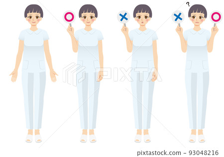 職業女性插圖集全身護士捷徑圓和十字 職業女性插圖集全身護士捷徑圓和十字 93048216