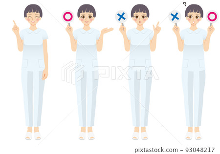 職業女性插圖集全身護士捷徑圓和十字 93048217