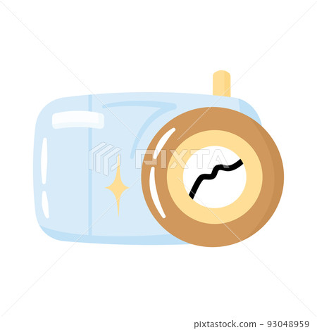 Cute cartoon hand drawn photo camera. Decorative element for web, blog, stickers. Flat vector illustration. Cute cartoon hand drawn photo camera. Decorative element for web, blog, stickers. Flat vector illustration. 93048959