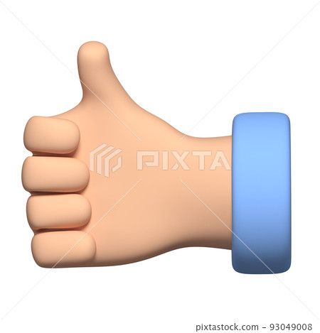 Big thumb up - modern realistic colorful 3d icon Big thumb up - modern realistic colorful 3d icon 93049008