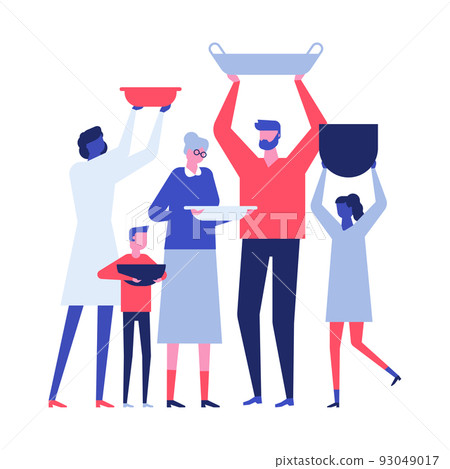 Ask for food - modern colorful flat design style illustration Ask for food - modern colorful flat design style illustration 93049017
