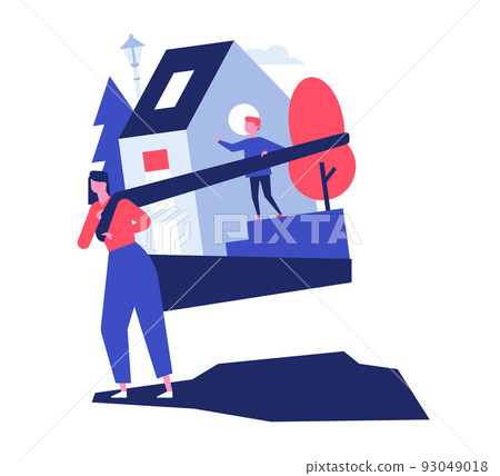Safe migration - modern colorful flat design style illustration Safe migration - modern colorful flat design style illustration 93049018