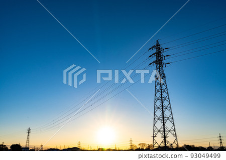 藍天、電線和塔 藍天、電線和塔 93049499