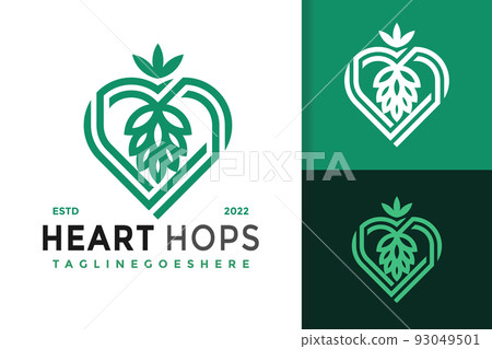 Nature Heart Hops Logo Design, brand identity logos vector, modern logo, Logo Designs Vector Illustration Template Nature Heart Hops Logo Design, brand identity logos vector, modern logo, Logo Designs Vector Illustration Template 93049501