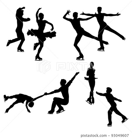 silhouette couple figure skating 93049607